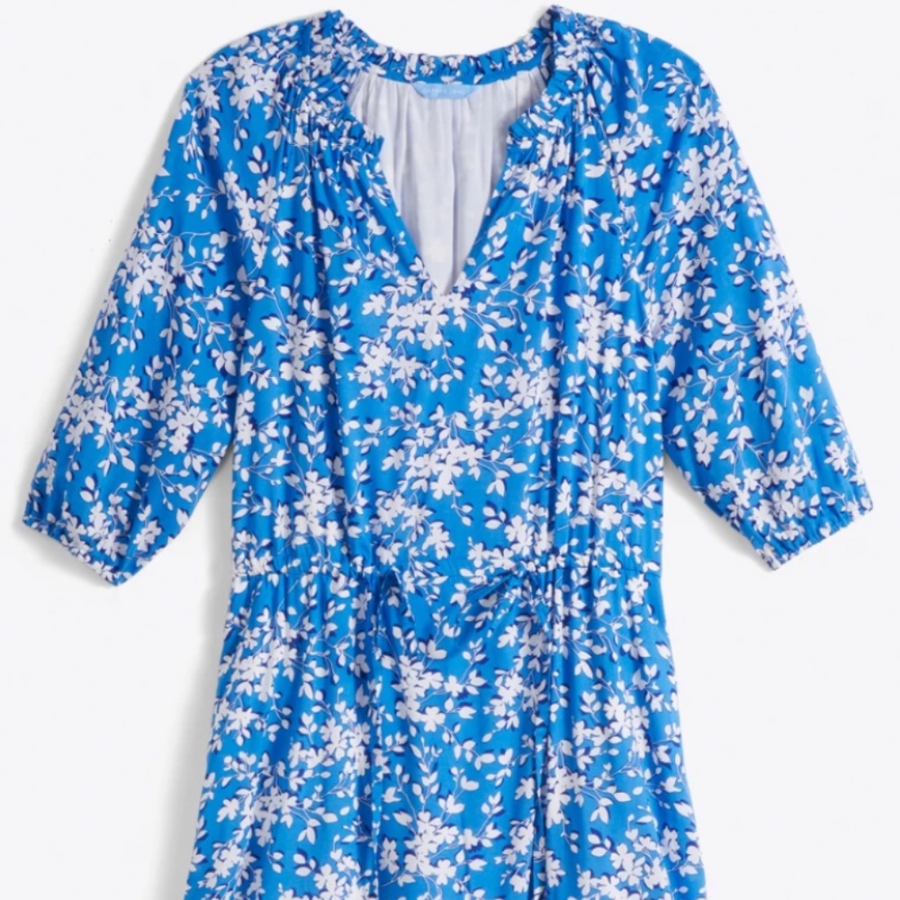Draper James Martina Popover Dress in Bluebell Shadow Floral  Midi